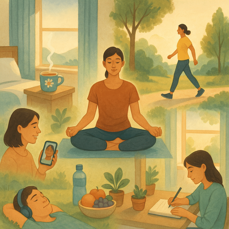 natural stress relief, ways to relieve stress, expert-backed stress management, stress reduction techniques, mindfulness for stress, deep breathing exercises, relaxation techniques, healthy sleep habits, balanced diet for stress, social support and stress, nature stress relief, gratitude practices, limit caffeine for stress, professional help for stress, stress management tips